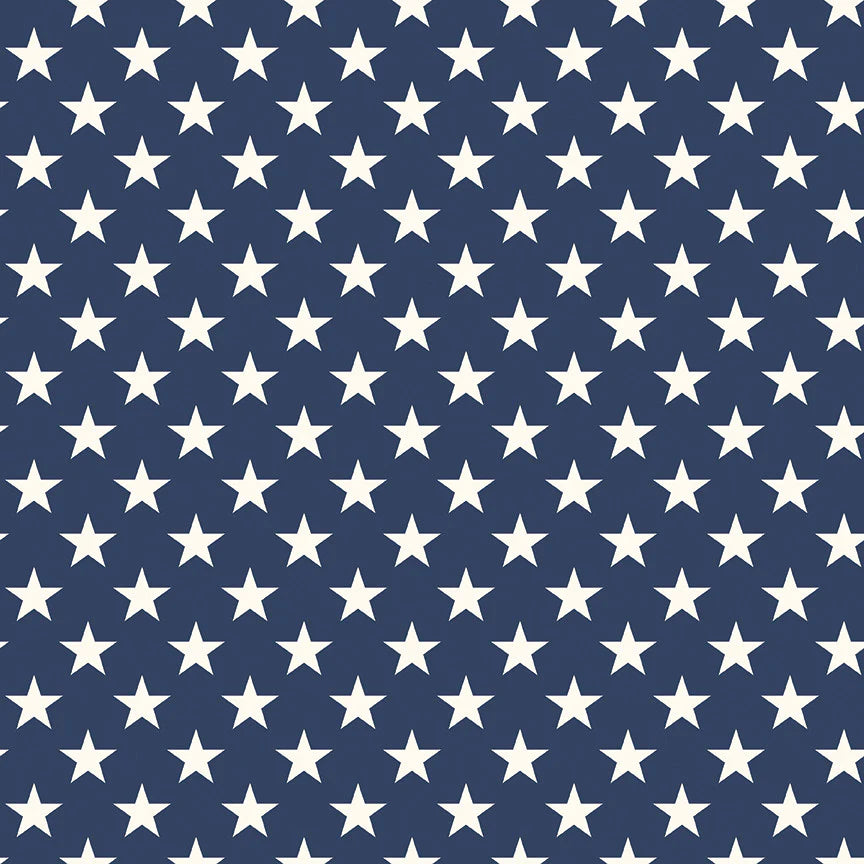 White Stars on Navy Blue Background End of Bolt 2 yard 32 inch remnant 100% cotton quilting fabric by Riley Blake