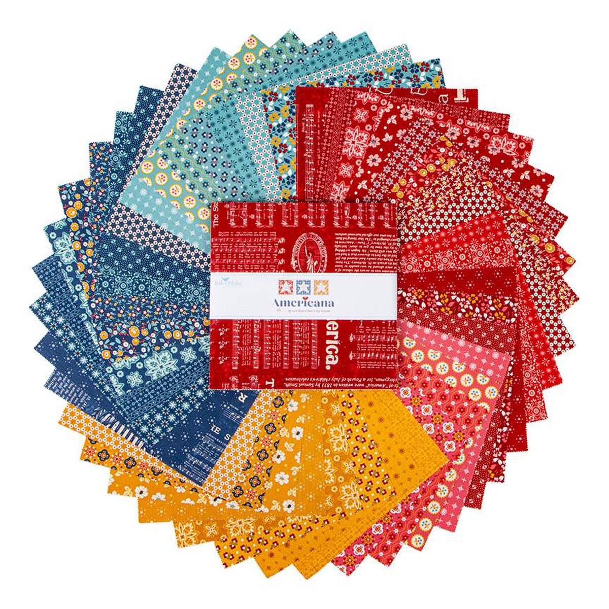 Riley Blake Designs and Lori Holt Americana Fabric 10 Inch Stacker Riley Blake 10-16080-42 precut Stacker Layer 10 inch squares