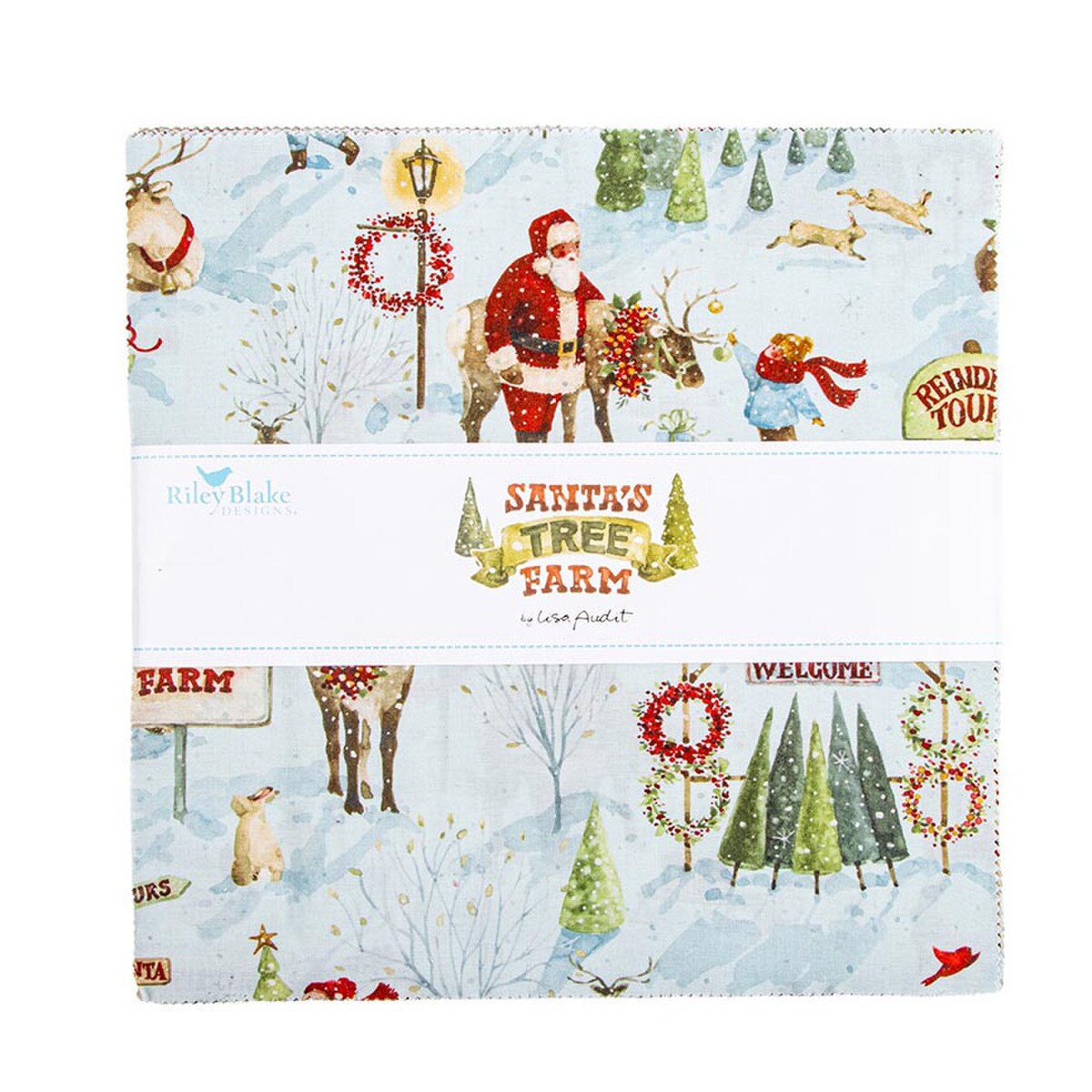 Riley Blake Designs 10-16450-42 Santa's Tree Farm precut 10 Inch Stacker by Lisa Audit