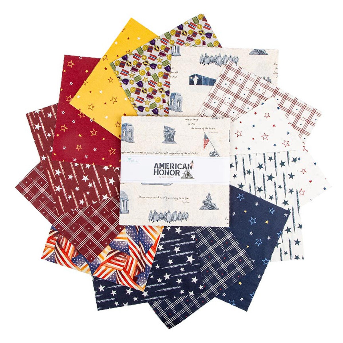 Riley Blake Designs American Honor 10 inch Stacker 10-17090-42 by Vicki Gifford
