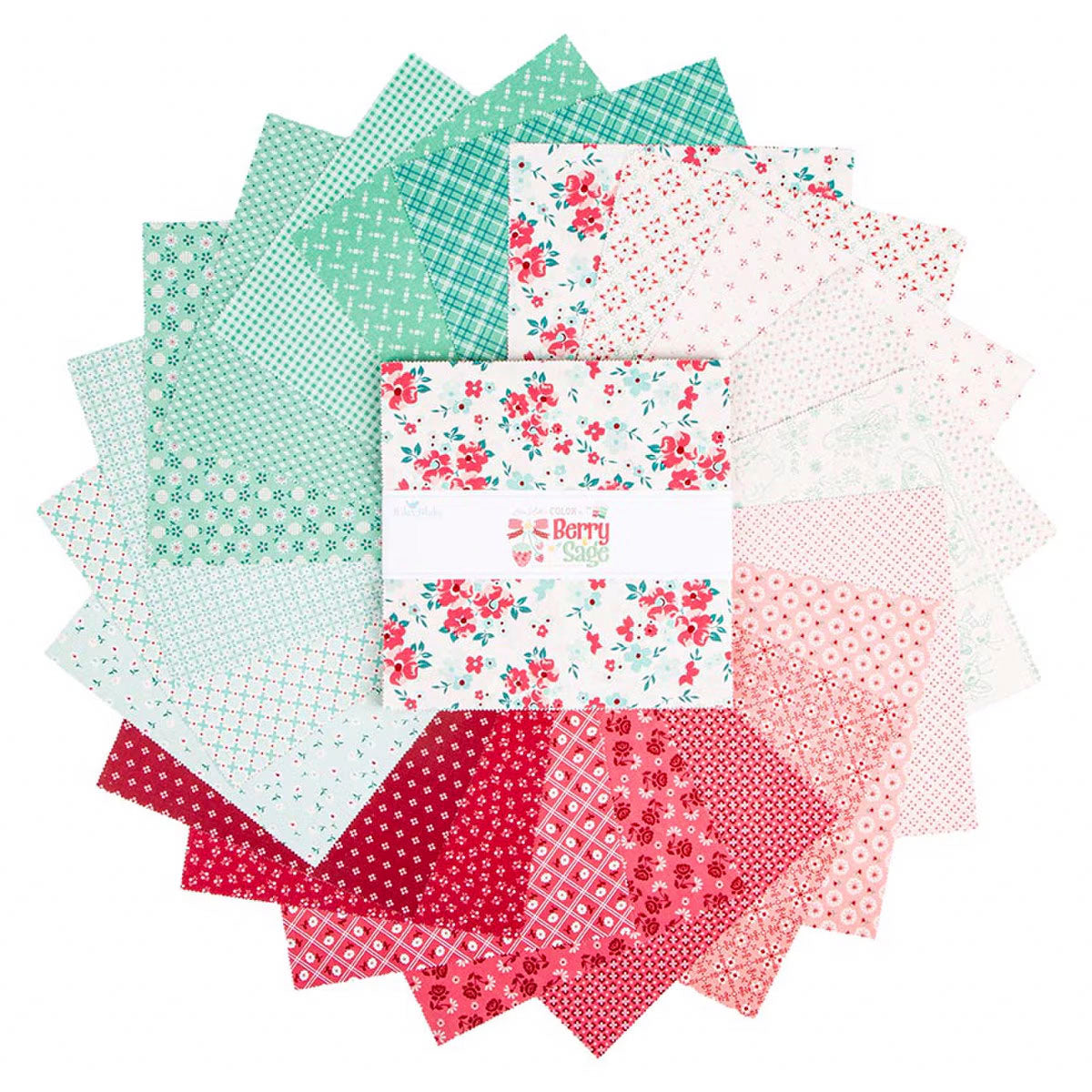 Riley Blake Designs 10-17380-42 Berry & Sage precut 10 Inch Stacker by Lori Holt