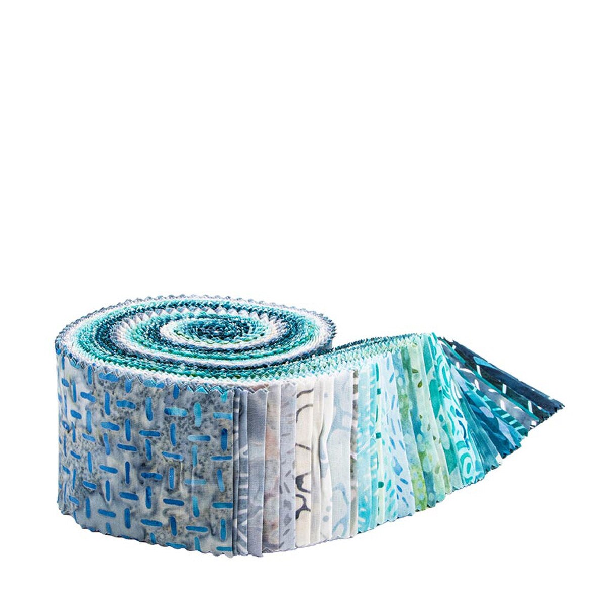 Riley Blake Batiks Silver Shores 40 piece 2.5-inch Strips Jelly Roll RP-17270-40 