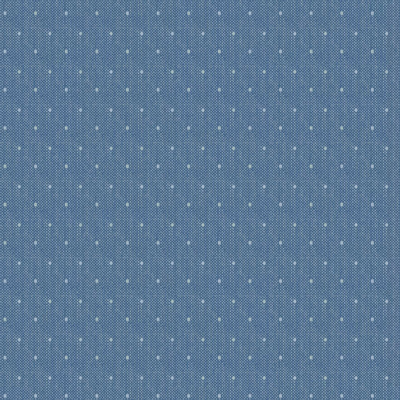 END OF BOLT 1000 Tilda Creating Memories Summer Wovens Tiny Dot Blue 160067 Background 100% cotton quilting fabric