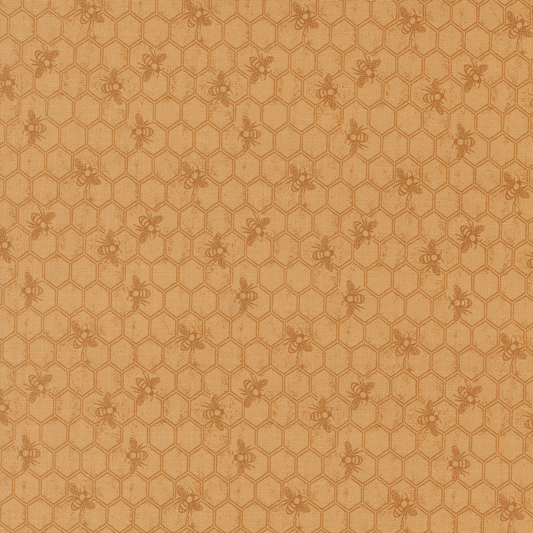END OF BOLT 1040 Wild Honey Honeycomb Honey Yardage by Lella Boutique for Moda Fabrics 5253 16 background 100% cotton quilting fabric