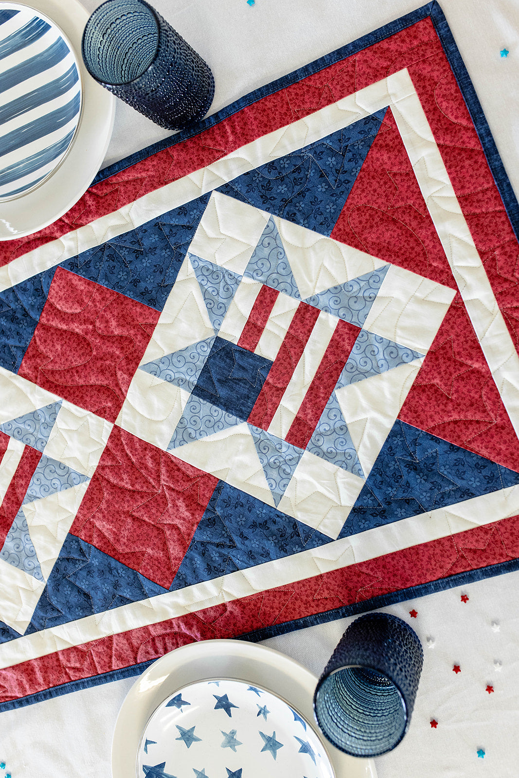 Land of Liberty Precut Table Runner Quilt Kit (Includes Backing!)