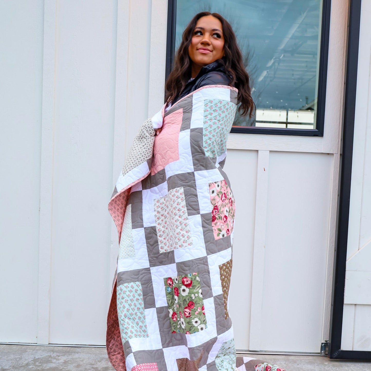 Iconic Quilt Sample Featuring Moda Lovestruck Fabric, 78" x 78" image 2