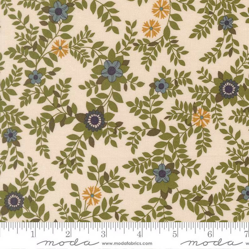 END OF BOLT 713 Chelsea Garden Galivanting Garden Porcelain by Moda Fabrics 33853 11 Fabric background 100% cotton quilting fabric