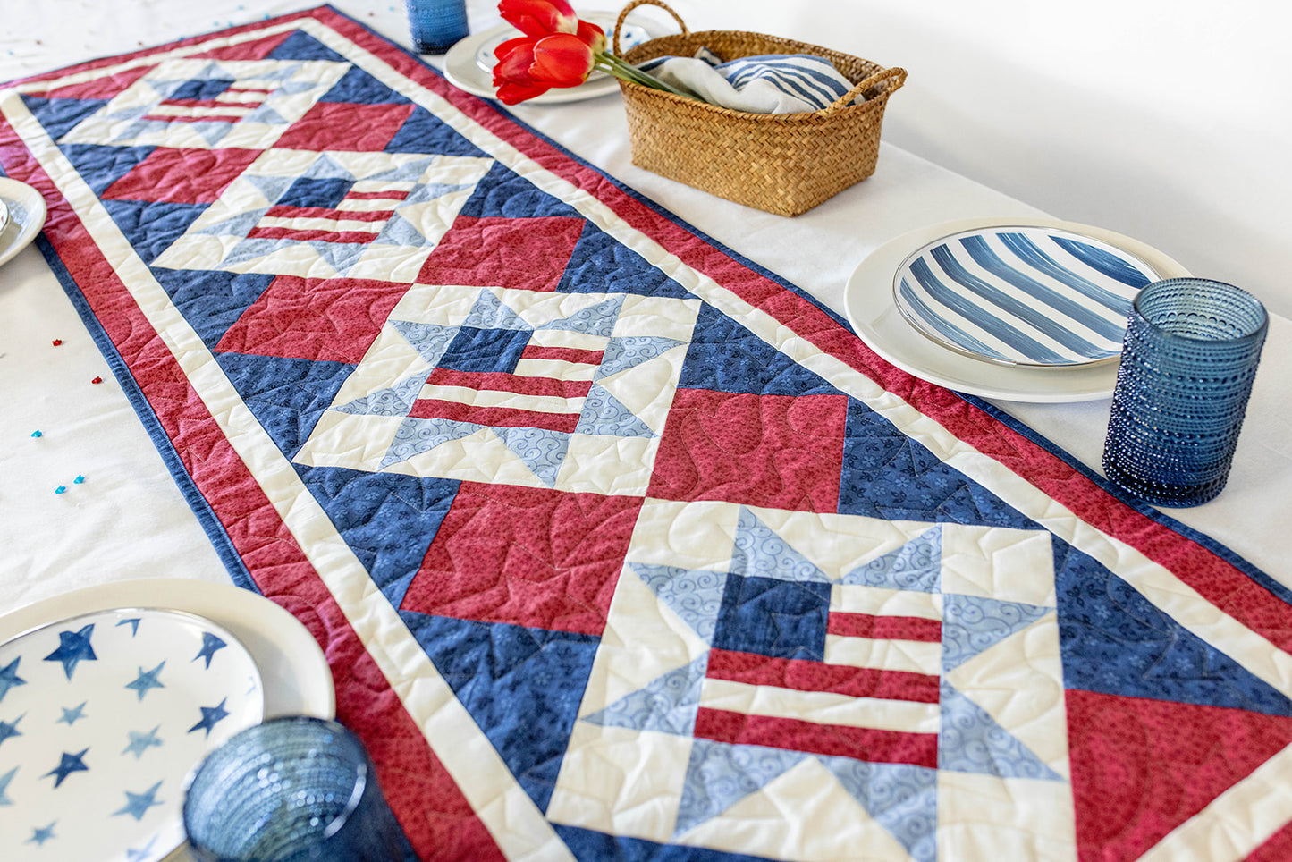 Land of Liberty Precut Table Runner Quilt Kit (Includes Backing!)