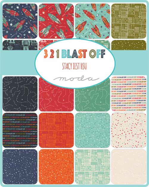 321 Blast Off Layer Cake® 20950LC Moda Precuts pre-cut Layer Cake 10" squares quilt fabric by Stacy Iest Hsu
