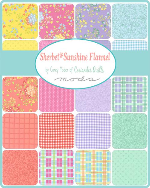 Sherbet Sunshine Flannel AB 29 sku 29220ABF Moda Precuts by Corey Yoder for Moda Fabrics Sherbet Flannels Fat Quarter Bundle BY MODA