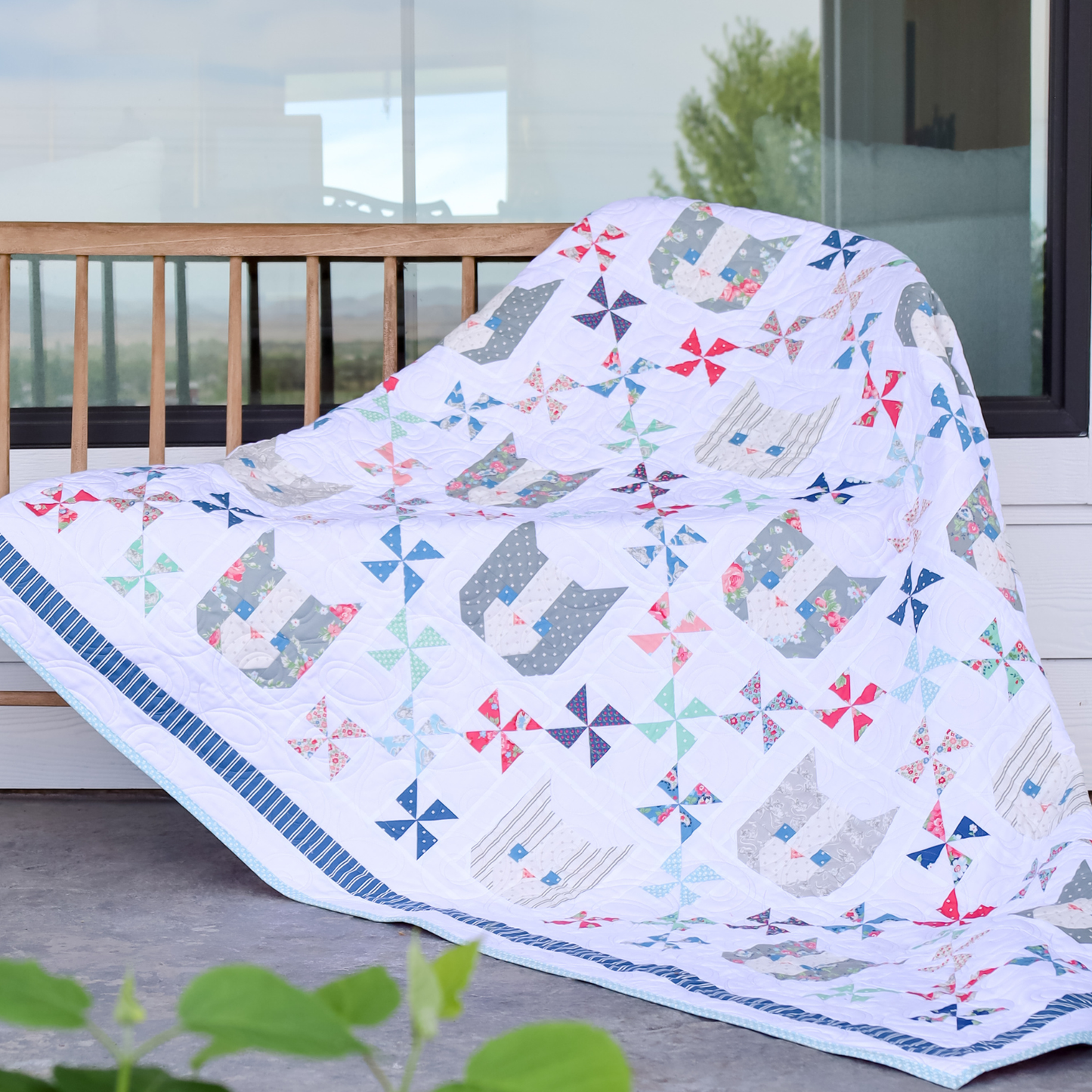 Kittens by Thimble Blossoms Sew-Ready Quilt Kit Featuring Adorable A Cat Named Stitch Moda Fabrics 74" X 74"