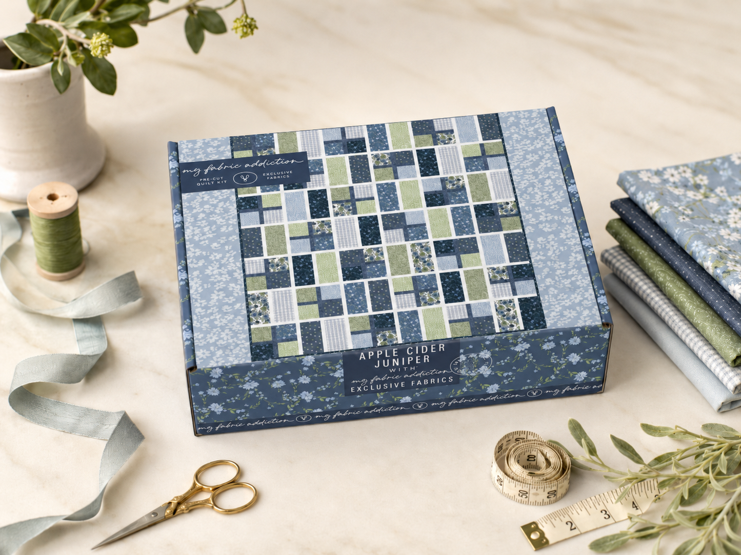 Apple Cider Sew-Ready Quilt Kit in New Beautiful Juniper Fabrics 65" X 76"