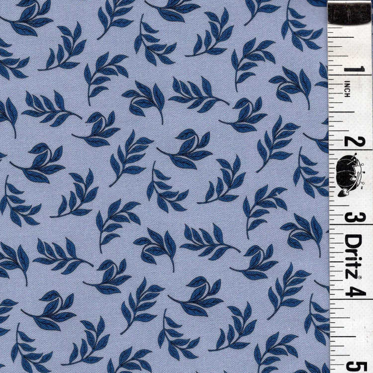 Blue fronds backing for Mystic Scrappy Stars quilt, 4 1/8 yards