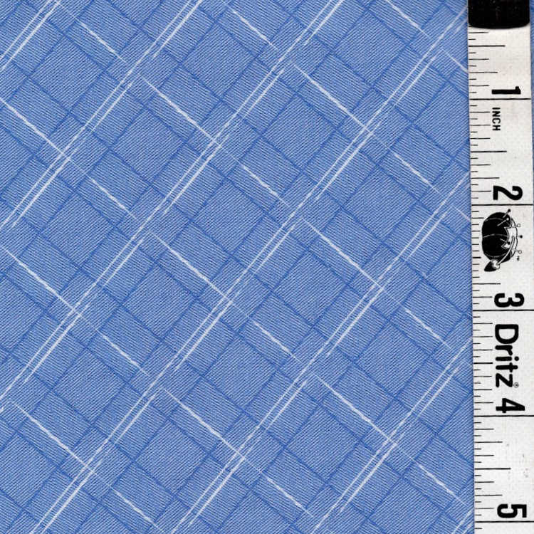 END OF BOLT 1190 Blue Plaid background 100% cotton quilting fabric