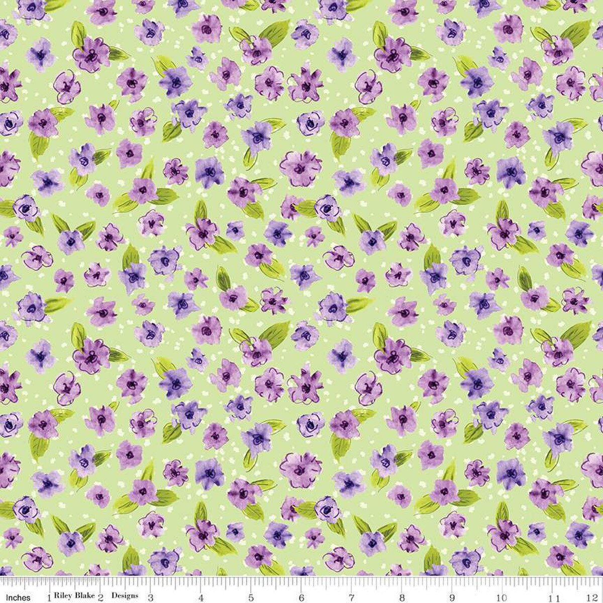 Plum Petals Small Flowers Fern C15642 Riley Blake By The Yard Fabric cotton quilt fabric
