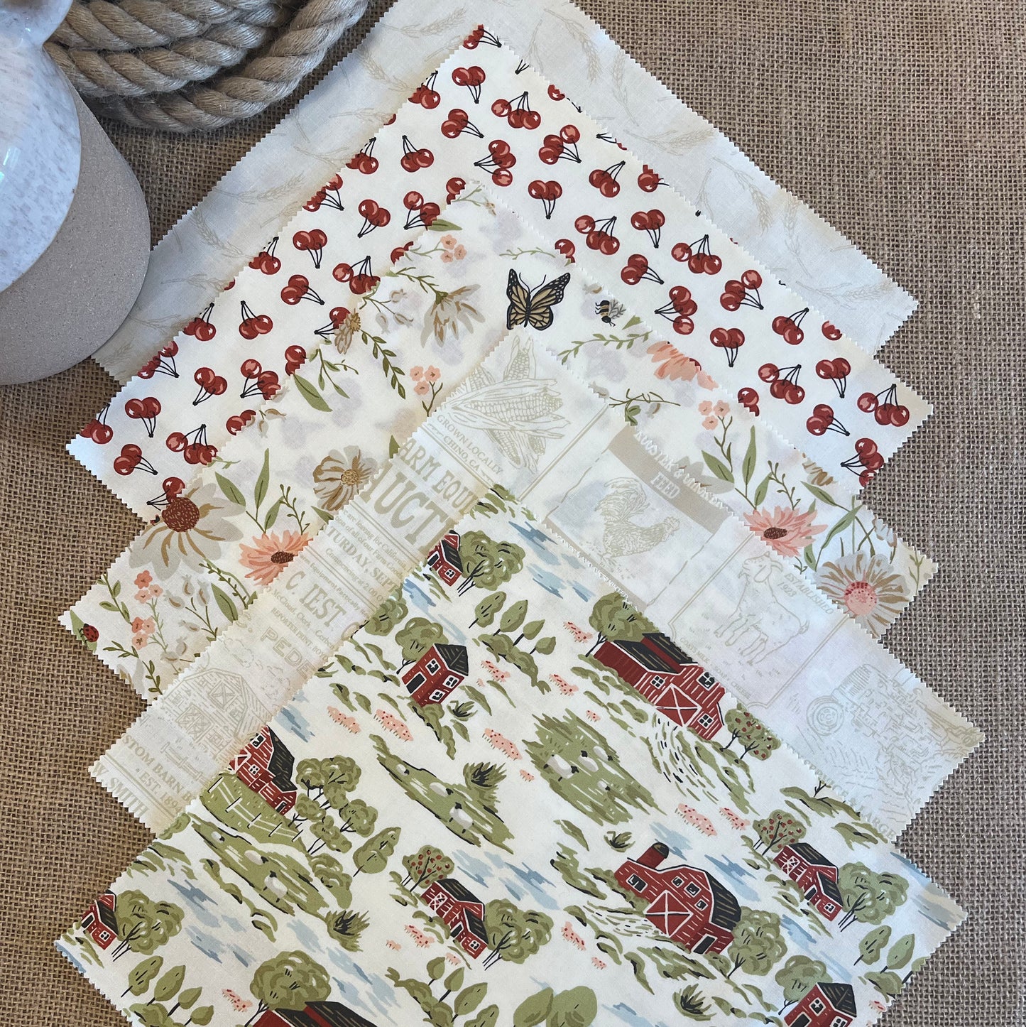 Farmstead Jelly Roll® 20900JR Moda Precuts Jelly Roll 100% cotton fabric quilt 2.5"x 44" strips fabric Stacy Iest Hsu