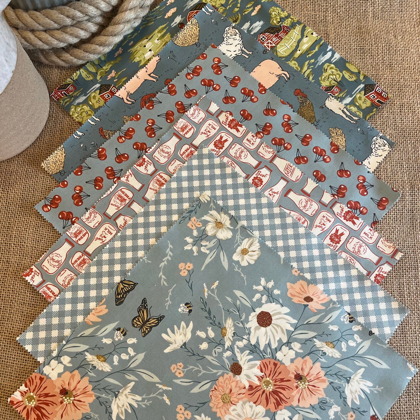 Farmstead Jelly Roll® 20900JR Moda Precuts Jelly Roll 100% cotton fabric quilt 2.5"x 44" strips fabric Stacy Iest Hsu