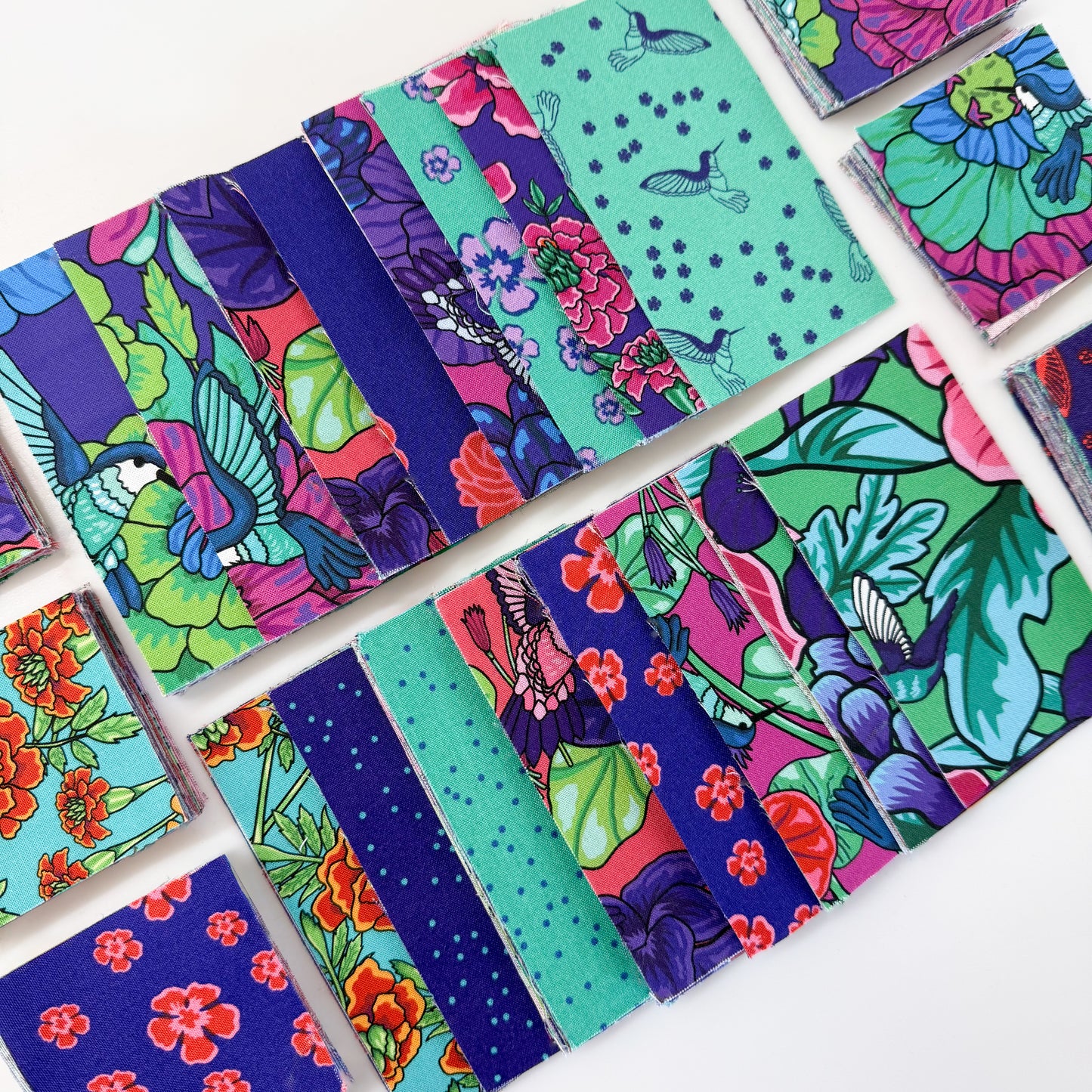 Four Patch Escape Precut Quilt Kit Featuring Botanic Blast Fabric