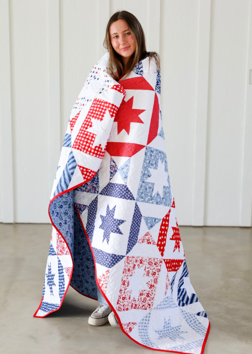 How They Shine Sew-Ready Quilt kit Featuring Freedom Garden by Riley Blake 64" x 80"