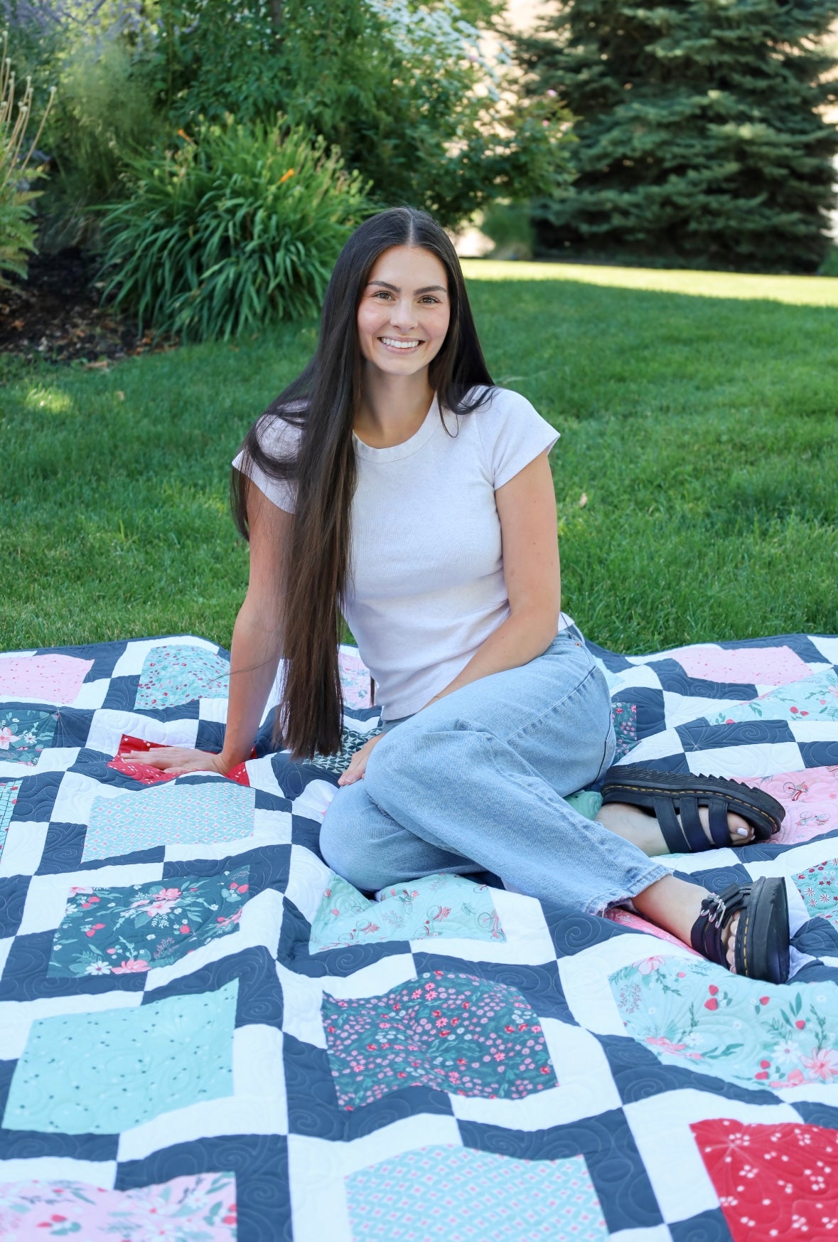 Iconic Lella Boutique Pre-Cut Ready-To-Sew Quilt Kit Featuring Berry Market by Riley Blake