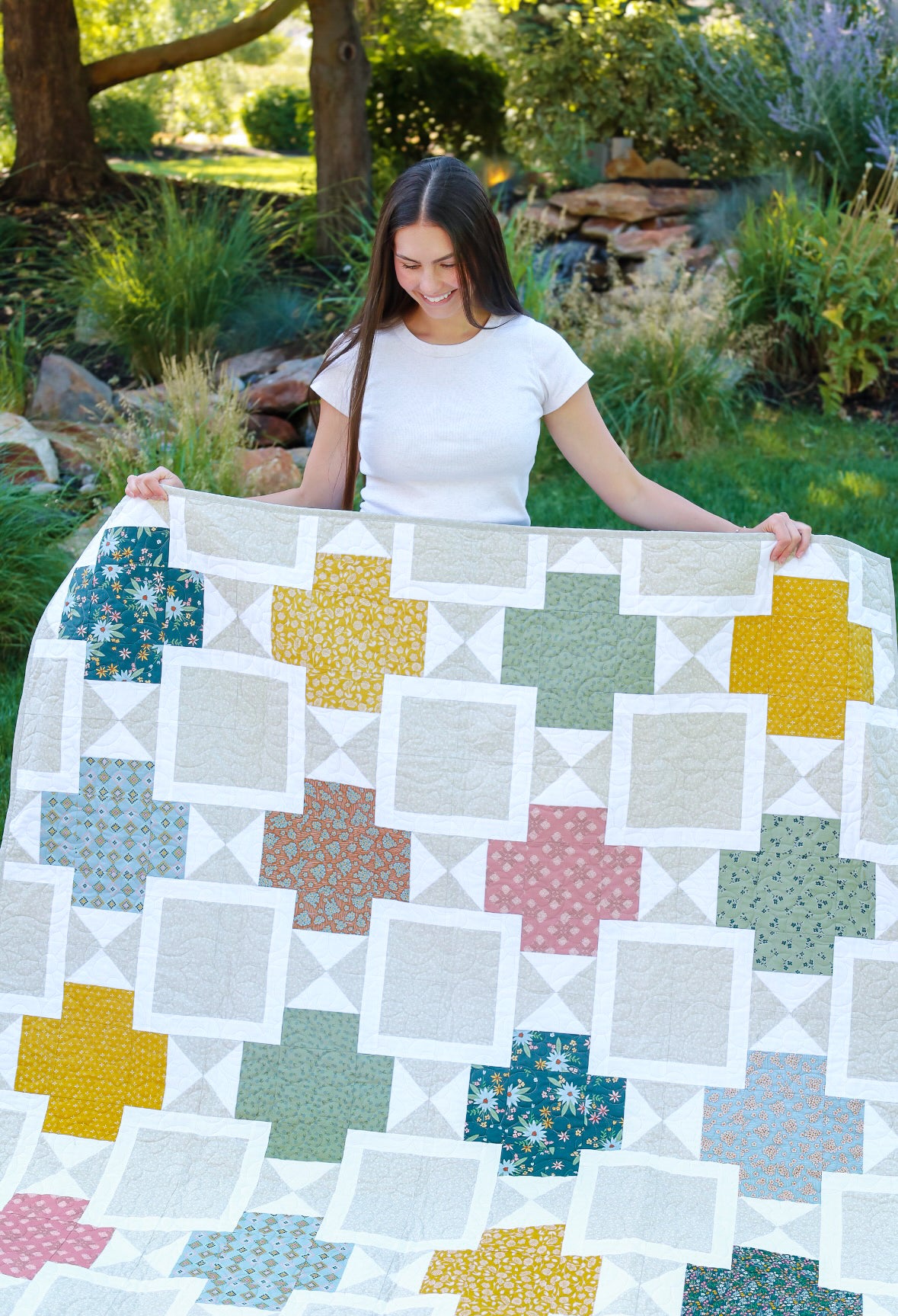 The Mary Precut Sew-Ready Quilt Kit Featuring Gorgeous Riley Blake Honey Locust Fabric