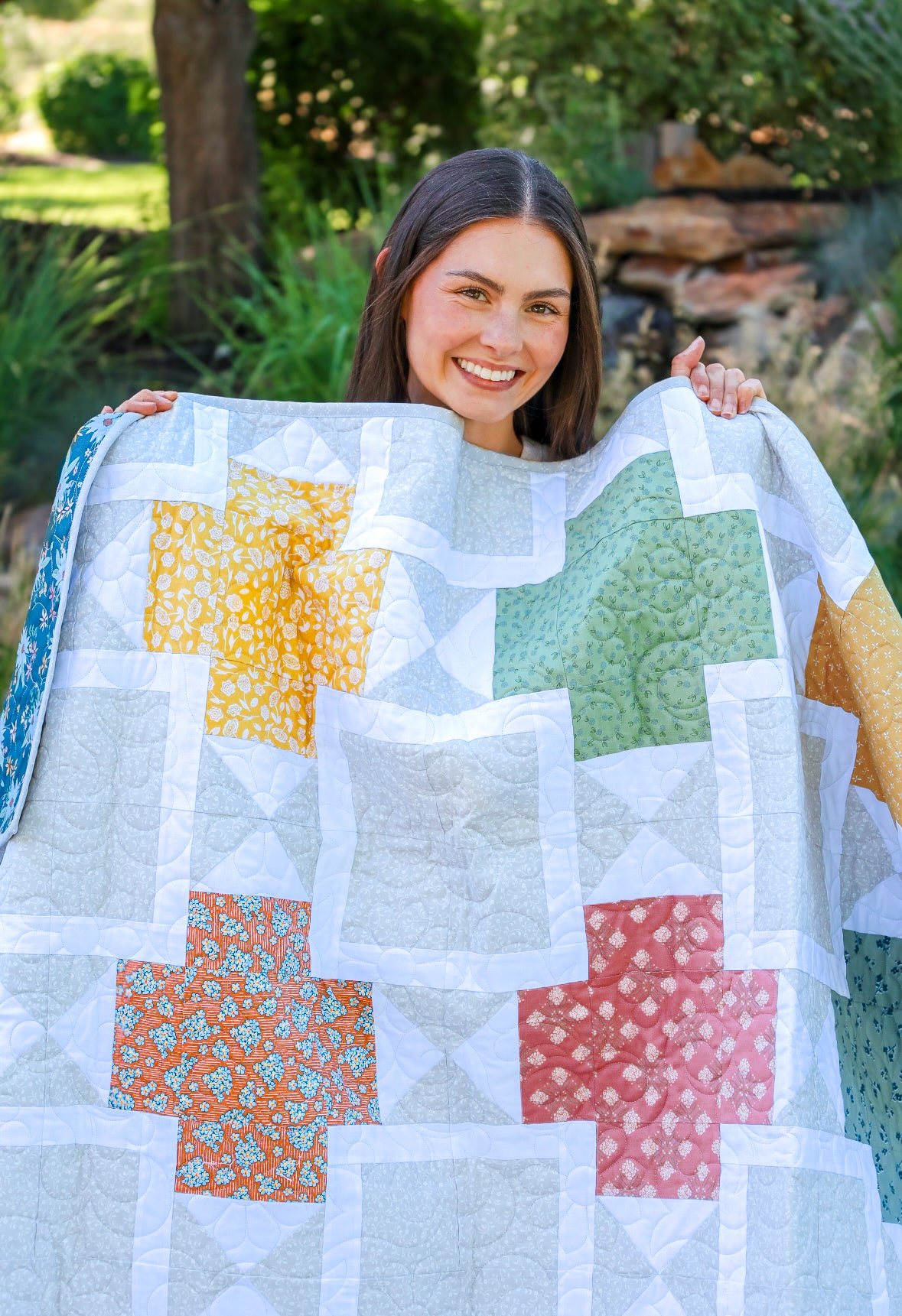 The Mary Precut Sew-Ready Quilt Kit Featuring Gorgeous Riley Blake Honey Locust Fabric
