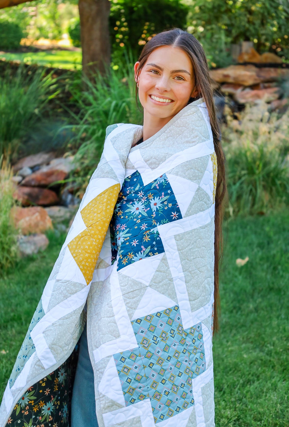 The Mary Precut Sew-Ready Quilt Kit Featuring Gorgeous Riley Blake Honey Locust Fabric