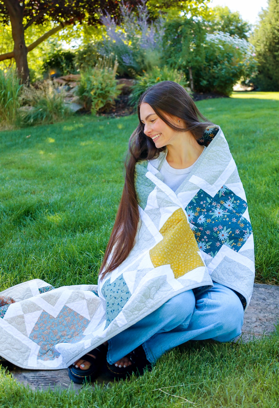 The Mary Precut Sew-Ready Quilt Kit Featuring Gorgeous Riley Blake Honey Locust Fabric