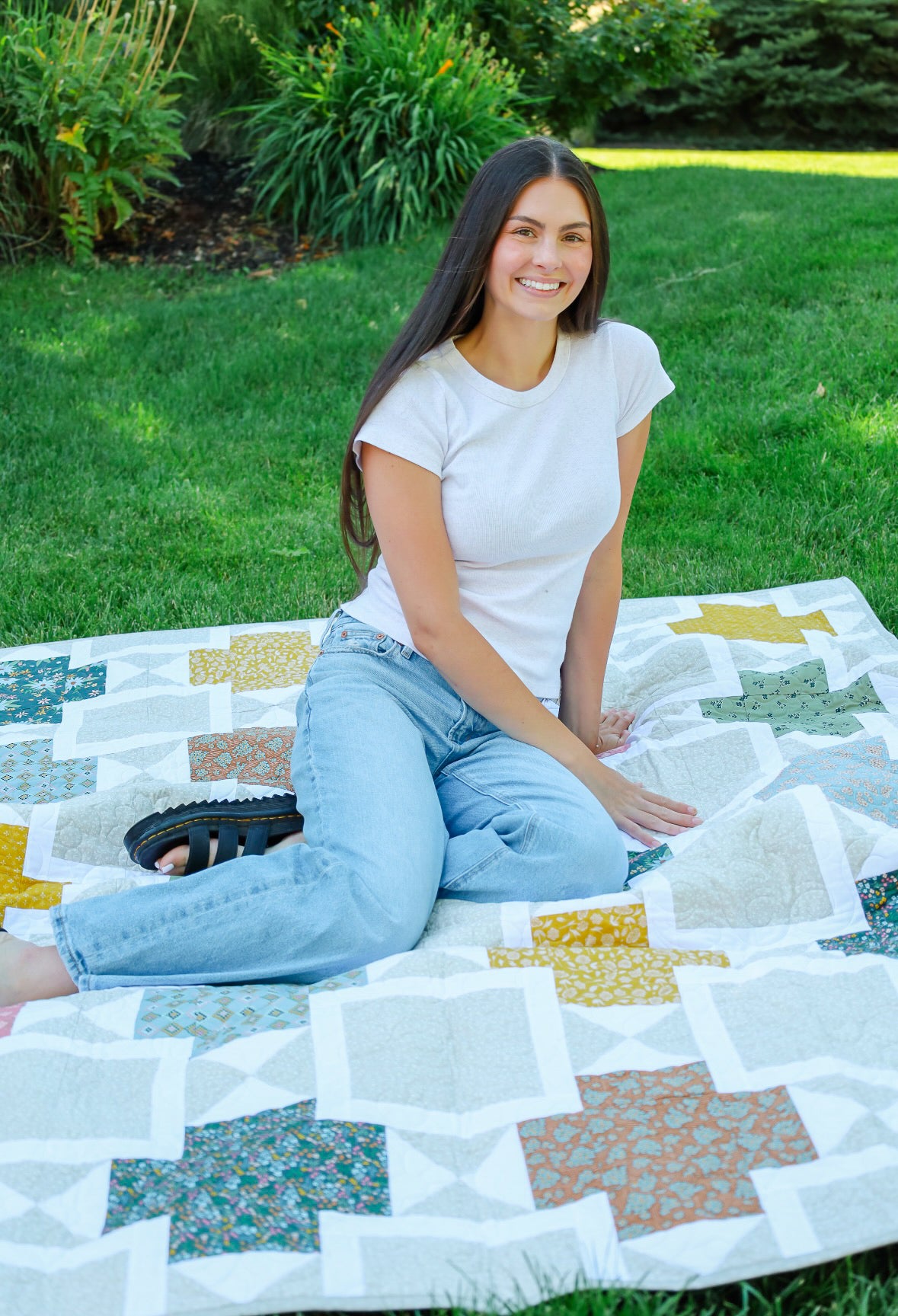 The Mary Precut Sew-Ready Quilt Kit Featuring Gorgeous Riley Blake Honey Locust Fabric