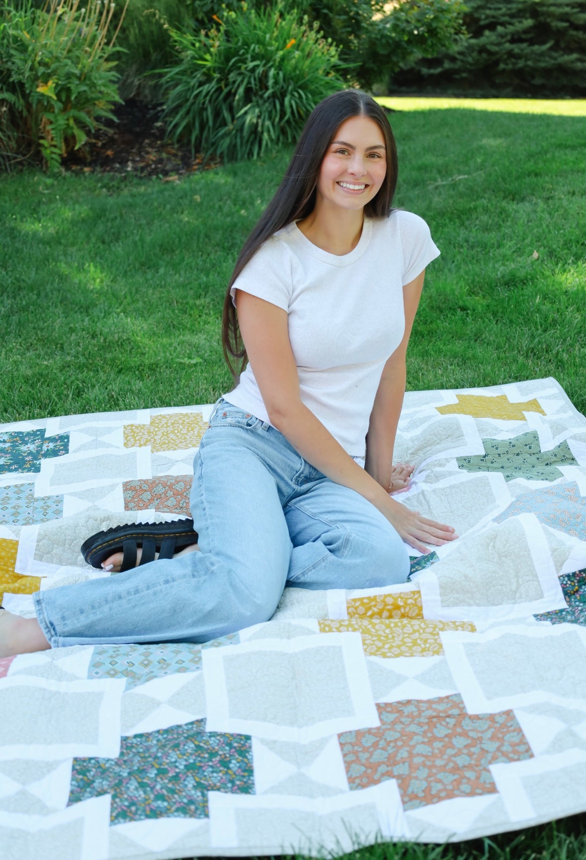 The Mary Precut Sew-Ready Quilt Kit Featuring Gorgeous Riley Blake Honey Locust Fabric