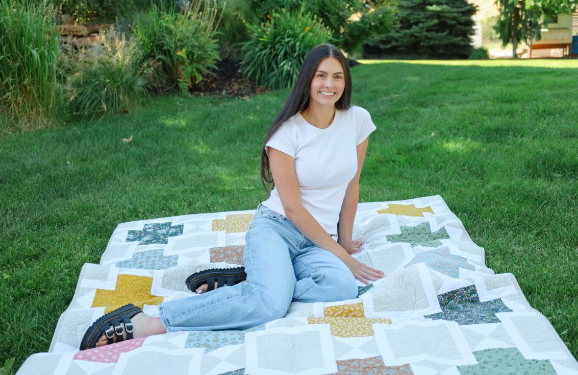 The Mary Precut Sew-Ready Quilt Kit Featuring Gorgeous Riley Blake Honey Locust Fabric