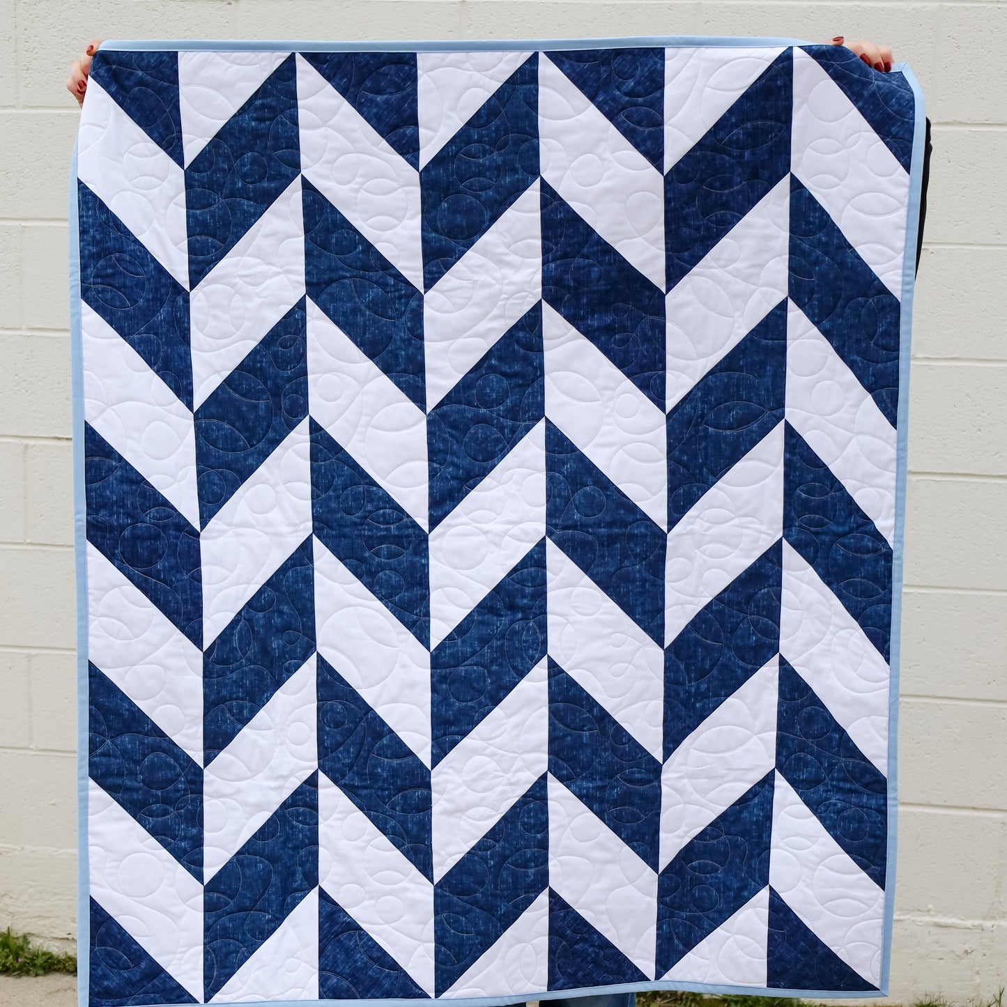 Little Zig Zags in Blue Pre-Cut Baby Quilt