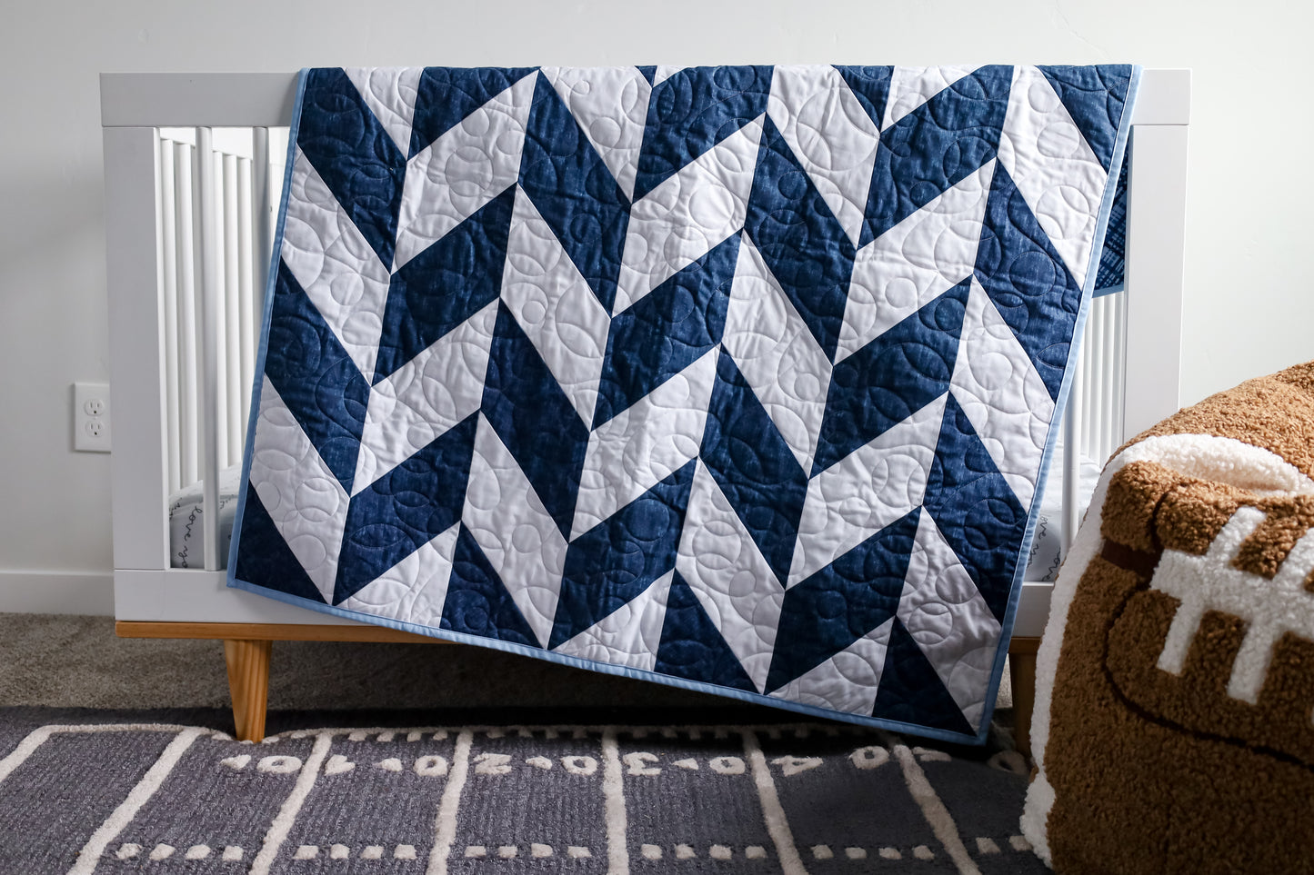 Little Zig Zags in Blue Pre-Cut Baby Quilt
