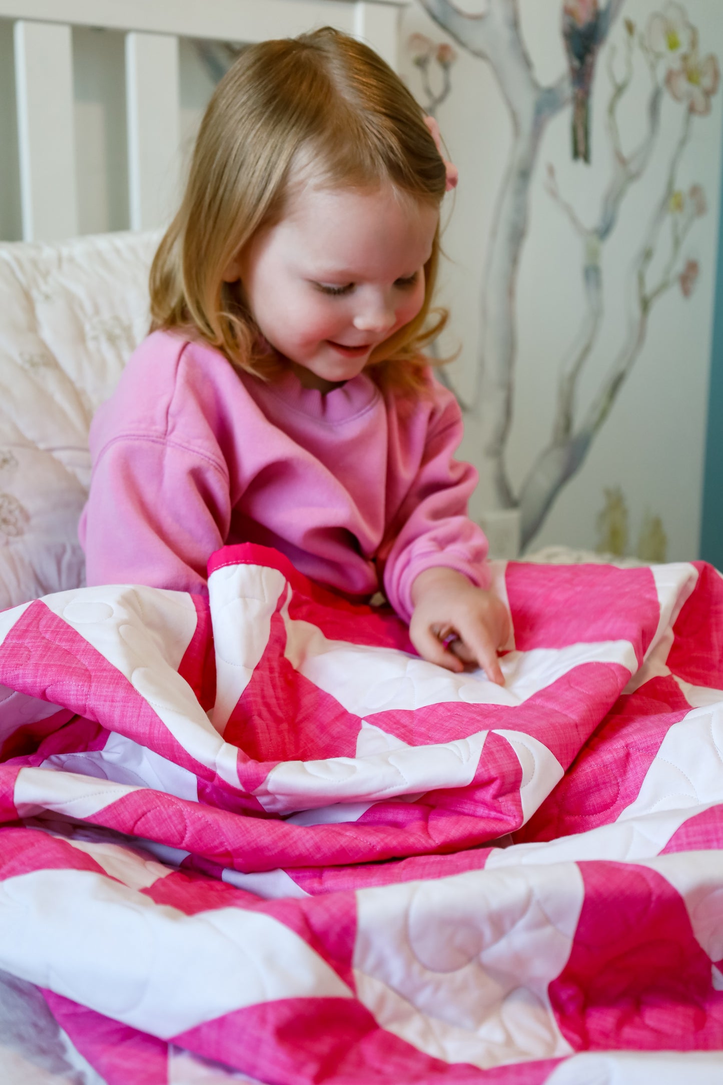 Little Zig Zags in Pink Pre-Cut Baby Quilt