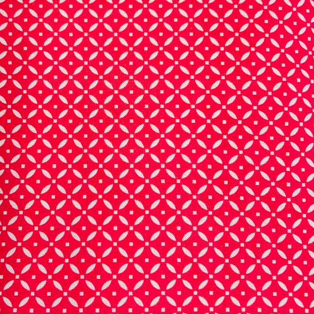 END OF BOLT 809 White Pattern on Hot Pink Background 100% cotton quilting fabric
