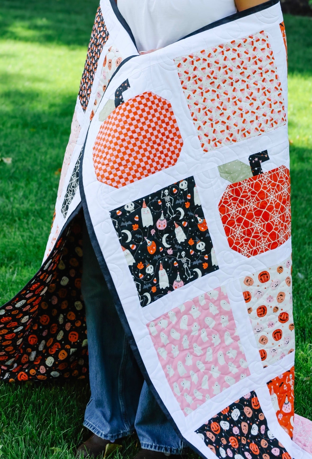 Pumpkin Patch Pre-Cut Ready-To-Sew Quilt Kit Featuring Hey Pumpkin by Riley Blake