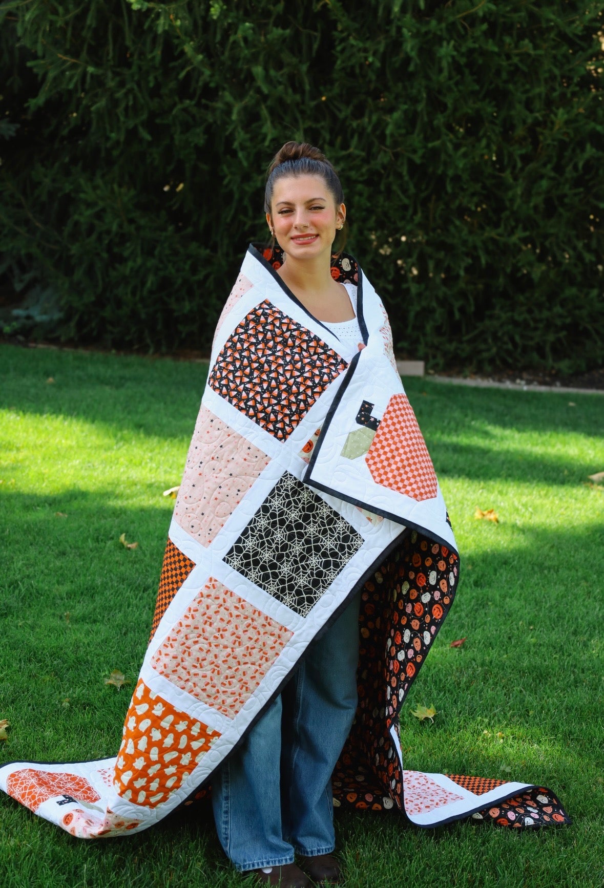 Pumpkin Patch Pre-Cut Ready-To-Sew Quilt Kit Featuring Hey Pumpkin by Riley Blake