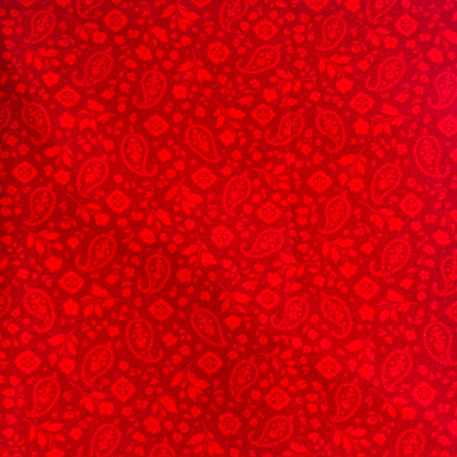 END OF BOLT 900 Red Floral Paisley on Red Background 100% cotton quilting fabric