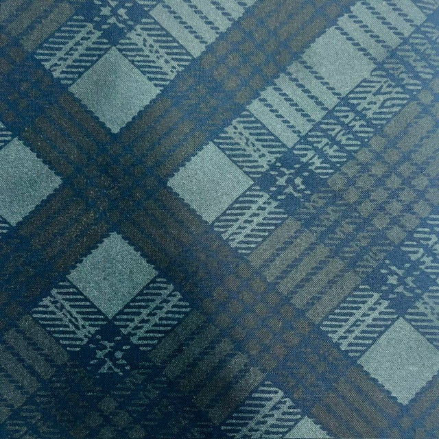 END OF BOLT 909 Shades of Blue Plaid Background 100% cotton quilting fabric