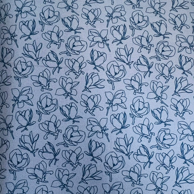 END OF BOLT 918 Navy Blue Flowers on Blue Background 100% cotton quilting fabric