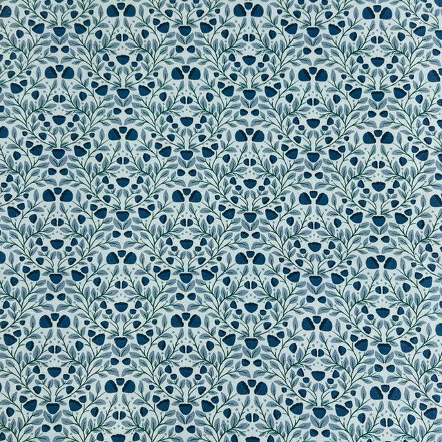 END OF BOLT 986 My Fabric Addiction Blue Flowers on Blue Background 100% cotton quilting fabric