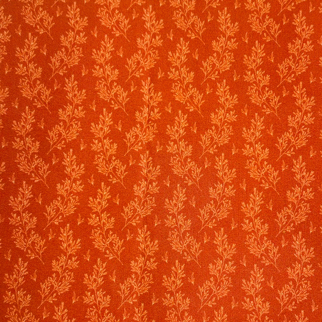 END OF BOLT 990 My Fabric Addiction Burnt Orange Floral Flowers Background 100% cotton quilting fabric