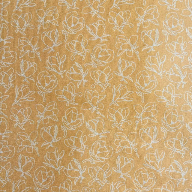 END OF BOLT 1026 My Fabric Addiction White Flowers on Yellow Background 100% cotton quilting fabric