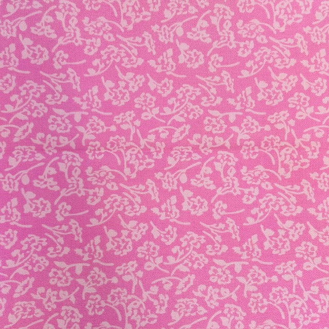 END OF BOLT 1057 My Fabric Addiction Pink Flowers on Pink background 100% cotton quilting fabric
