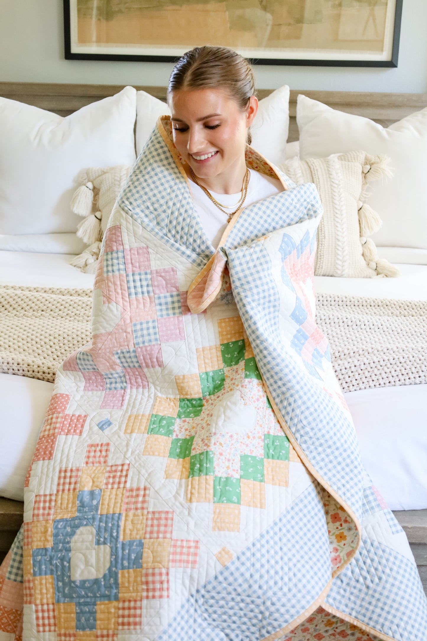 Granny's Heart Pre Cut Quilt kit Moda Cottage Charm by My Sew Quilty Life 73" X 73"