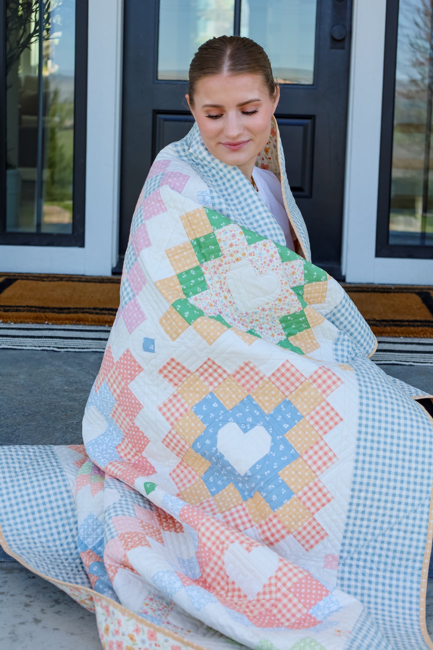 Granny's Heart Pre Cut Quilt kit Moda Cottage Charm by My Sew Quilty Life 73" X 73"