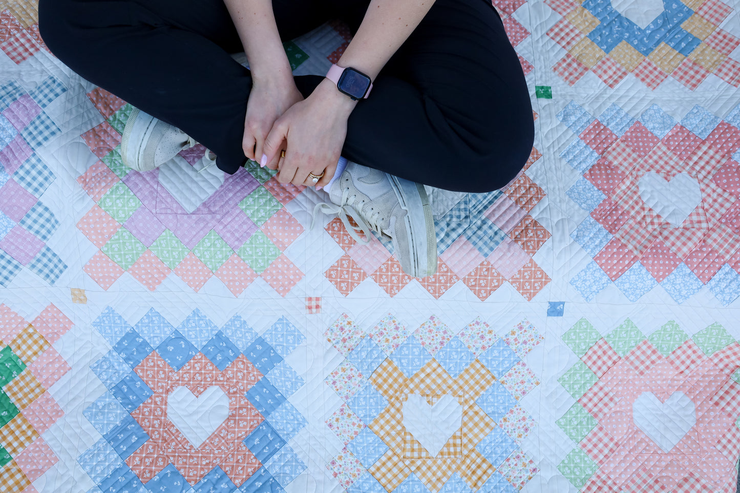 Granny's Heart Pre Cut Quilt kit Moda Cottage Charm by My Sew Quilty Life 73" X 73"