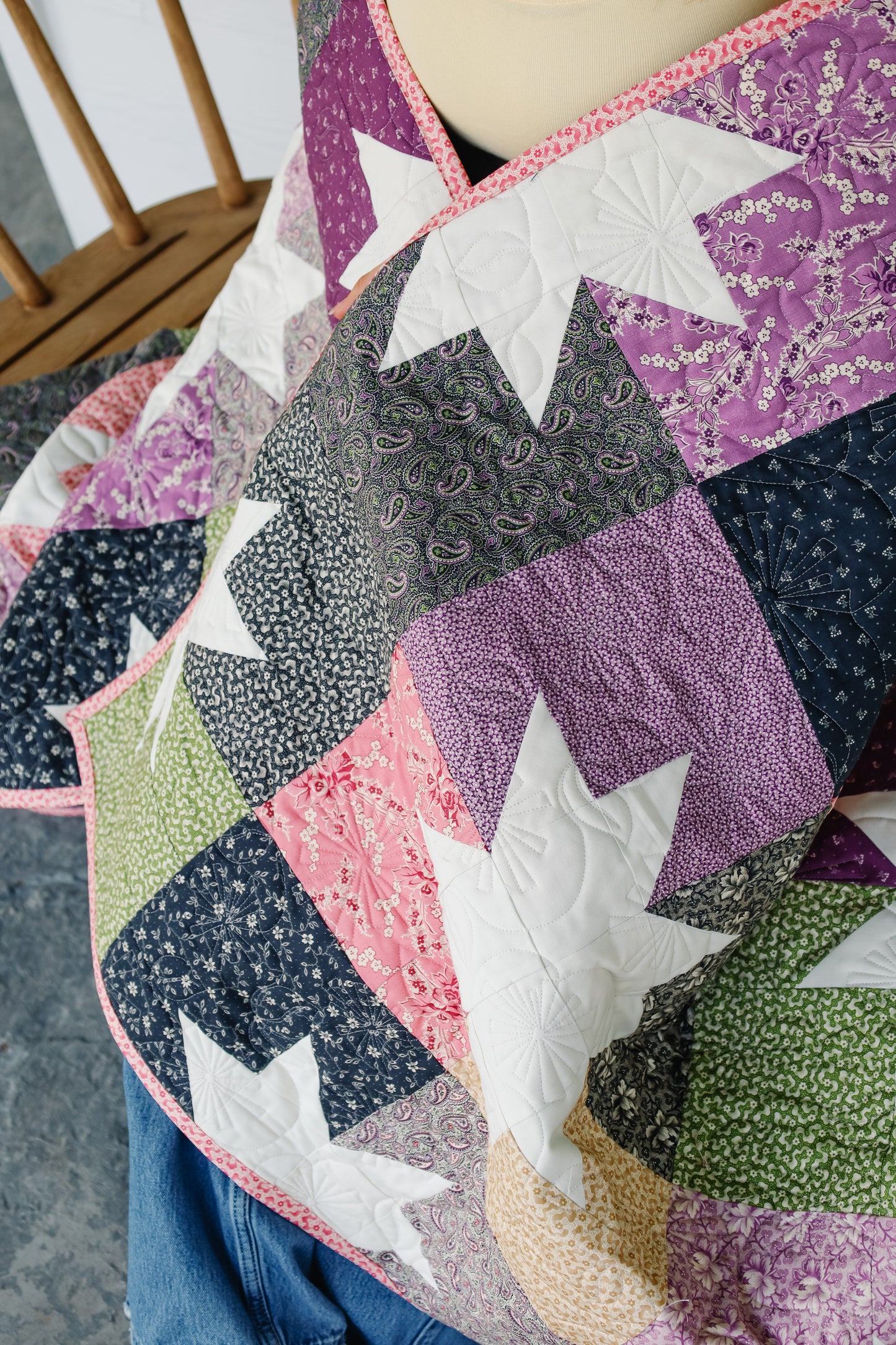 Star Pop II Sew-Ready Quilt Kit Featuring Good Night Irene Moda Fabric