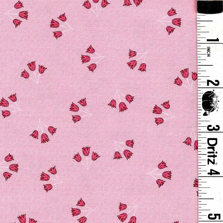 END OF BOLT 934 My Fabric Addiction Pink Flowers on Pink Background 100% cotton quilting fabric