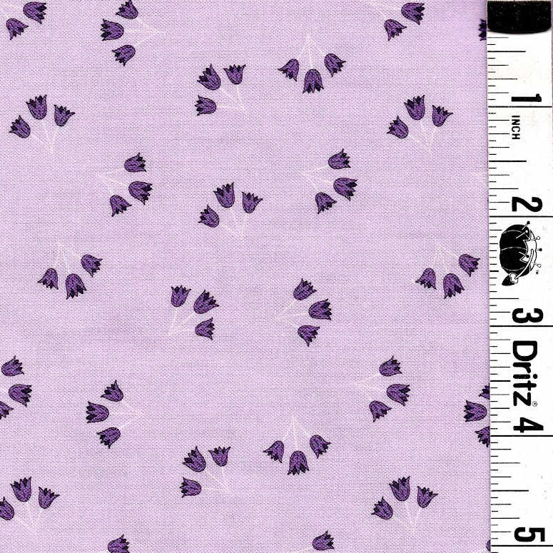 END OF BOLT 971 My Fabric Addiction Purple Flowers on Purple Background 100% cotton quilting fabric